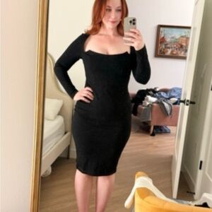 Elegant Black Long Sleeve Dress